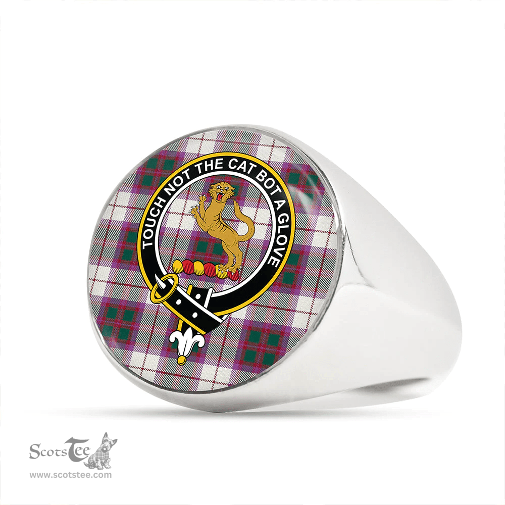 Scottish MacKintosh Artefact Modern Clan Tartan Ring - Crest Classic Scottish Plaid Tartan Plaid