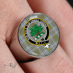 Scottish Irvine of Glentulchan Weathered Clan Tartan Ring - Crest Classic Scottish Plaid Tartan Plaid