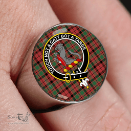 Scottish MacBean of Tomatin (MacBain of Tomatin) Ancient Clan Tartan Ring - Crest Classic Scottish Plaid Tartan Plaid