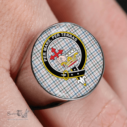 Scottish MacLeod, Wedding (Personal) (MacDougal Arisaid) Ancient Clan Tartan Ring - Crest Classic Scottish Plaid Tartan Plaid
