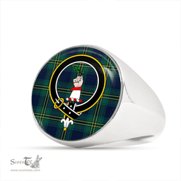 Scottish Oliver Hunting Modern Clan Tartan Ring - Crest Classic Scottish Plaid Tartan Plaid