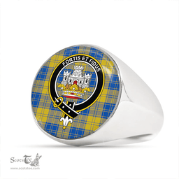 Scottish MacLachlan Chief's Dress; Blue Modern Clan Tartan Ring - Crest Classic Scottish Plaid Tartan Plaid