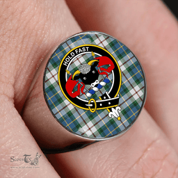 Scottish MacLeod of California Ancient Clan Tartan Ring - Crest Classic Scottish Plaid Tartan Plaid