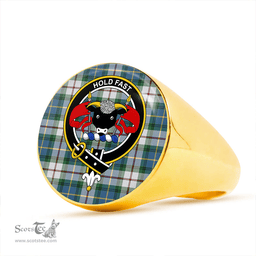 Scottish MacLeod of California Ancient Clan Tartan Ring - Crest Classic Scottish Plaid Tartan Plaid