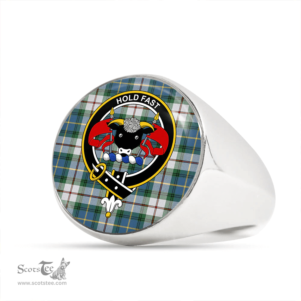 Scottish MacLeod of California Ancient Clan Tartan Ring - Crest Classic Scottish Plaid Tartan Plaid