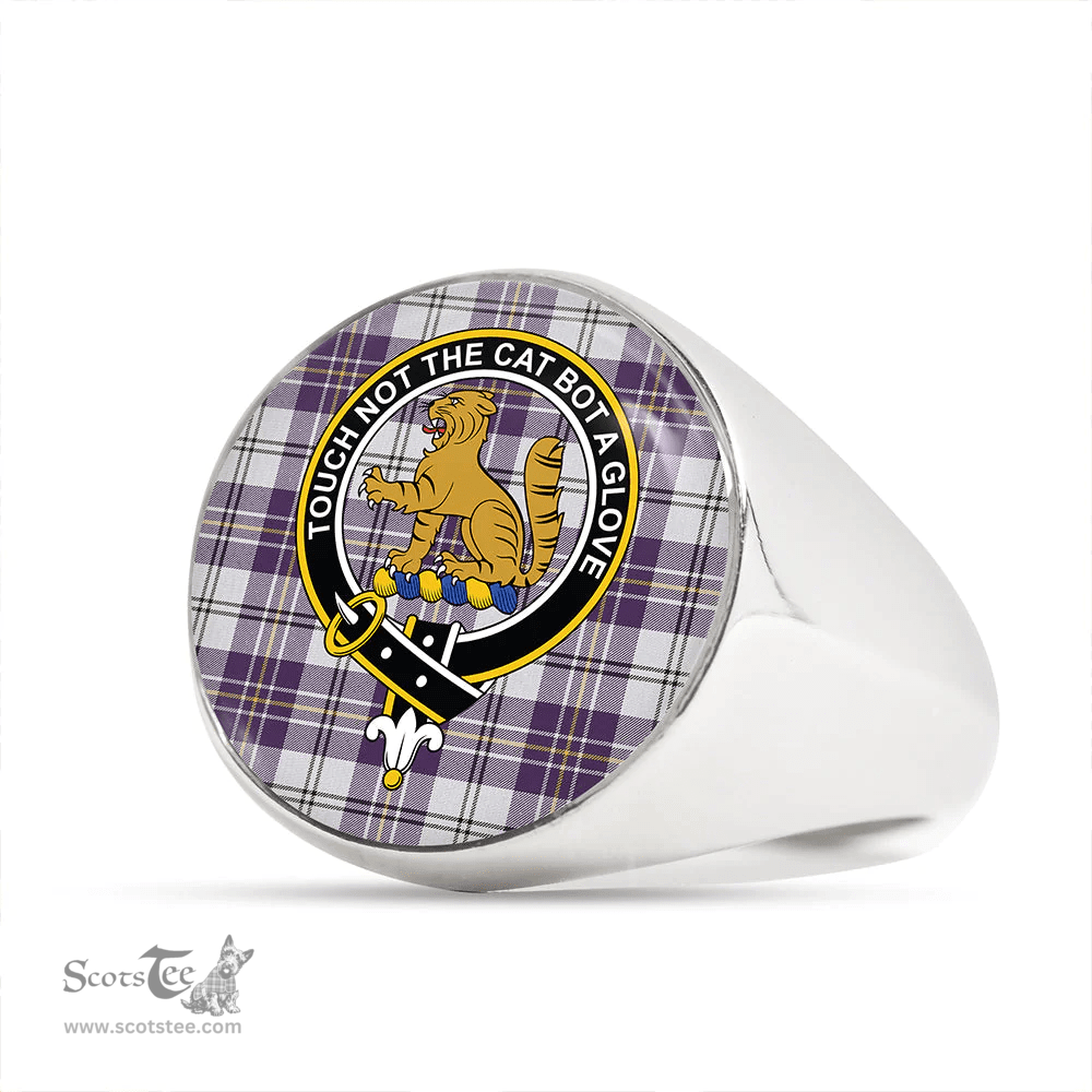 Scottish MacPherson Dress Royal Blue #2 Weathered Clan Tartan Ring - Crest Classic Scottish Plaid Tartan Plaid