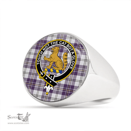 Scottish MacPherson Dress Royal Blue #2 Weathered Clan Tartan Ring - Crest Classic Scottish Plaid Tartan Plaid