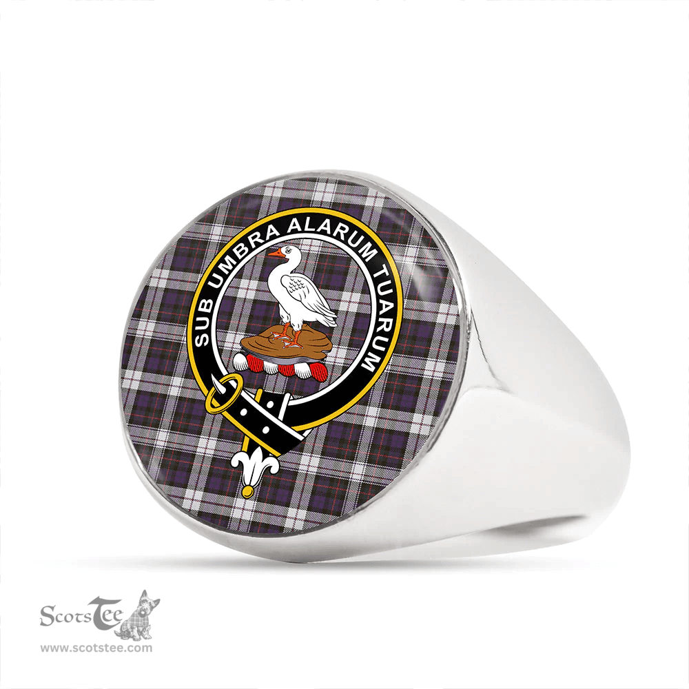 Scottish Lauder Dress Weathered Clan Tartan Ring - Crest Classic Scottish Plaid Tartan Plaid