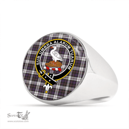 Scottish Lauder Dress Weathered Clan Tartan Ring - Crest Classic Scottish Plaid Tartan Plaid