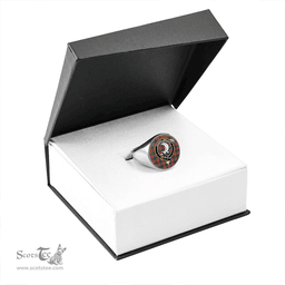 Scottish Kidd Rock and Wheel Ancient Clan Tartan Ring - Crest Classic Scottish Plaid Tartan Plaid