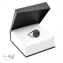 Scottish Mowat (Clans Originaux) Weathered Clan Tartan Ring - Crest Classic Scottish Plaid Tartan Plaid