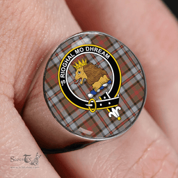 Scottish MacNeish Hunting Weathered Clan Tartan Ring - Crest Classic Scottish Plaid Tartan Plaid
