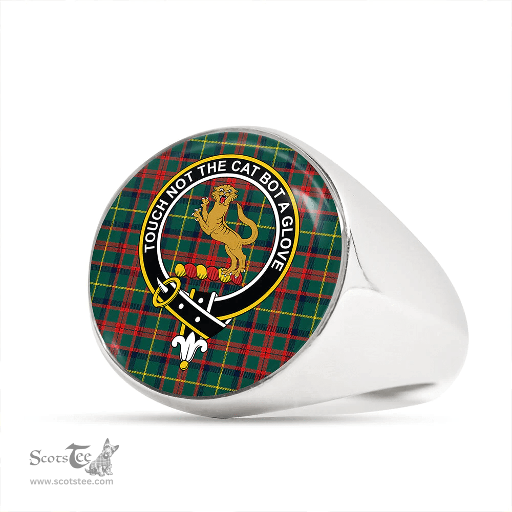 Scottish MacKintosh Hunting Modern Clan Tartan Ring - Crest Classic Scottish Plaid Tartan Plaid