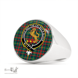 Scottish MacKintosh Hunting Modern Clan Tartan Ring - Crest Classic Scottish Plaid Tartan Plaid