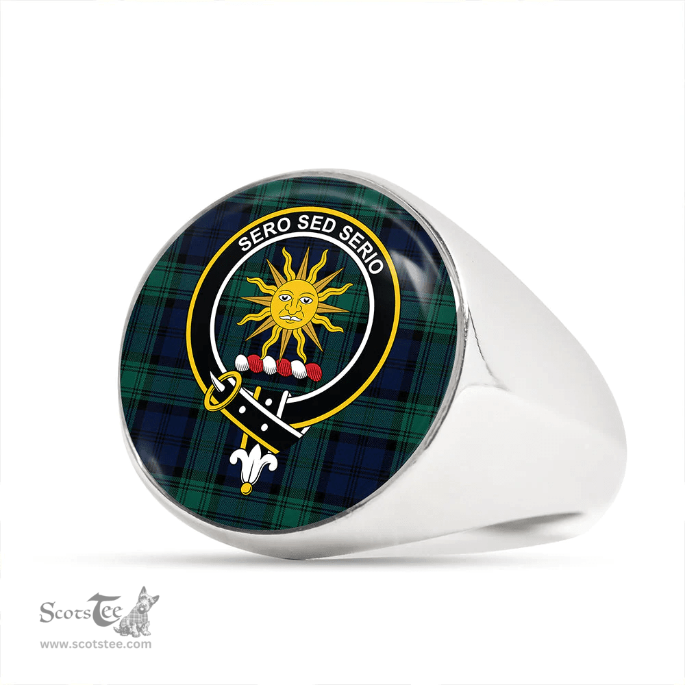 Scottish Kerr Hunting Modern Clan Tartan Ring - Crest Classic Scottish Plaid Tartan Plaid