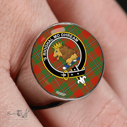 Scottish MacGregor of Cardney (Gregor of Cardney) Ancient Clan Tartan Ring - Crest Classic Scottish Plaid Tartan Plaid