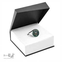 Scottish MacNeil of Colonsay (MacNeil of Barra of Colonsay) Ancient Clan Tartan Ring - Crest Classic Scottish Plaid Tartan Plaid