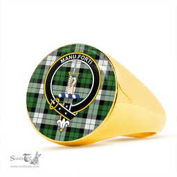 Scottish MacKay Dress Ancient Clan Tartan Ring - Crest Classic Scottish Plaid Tartan Plaid