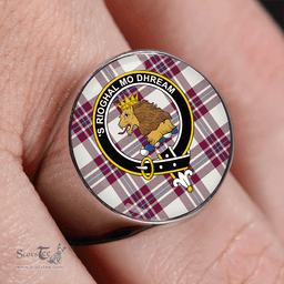 Scottish MacGregor Dress Burgundy (Gregor Dress Burgundy) Clan Tartan Ring - Crest Classic Scottish Plaid Tartan Plaid