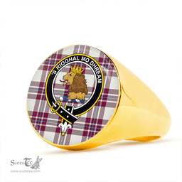 Scottish MacGregor Dress Burgundy (Gregor Dress Burgundy) Clan Tartan Ring - Crest Classic Scottish Plaid Tartan Plaid