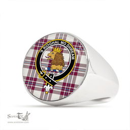 Scottish MacGregor Dress Burgundy (Gregor Dress Burgundy) Clan Tartan Ring - Crest Classic Scottish Plaid Tartan Plaid
