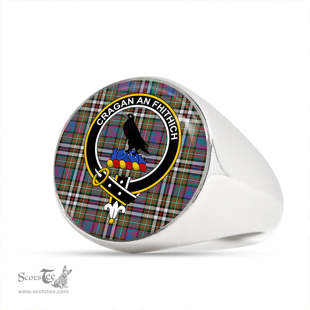 Scottish MacDonell of Glengarry Dress Weathered Clan Tartan Ring - Crest Classic Scottish Plaid Tartan Plaid