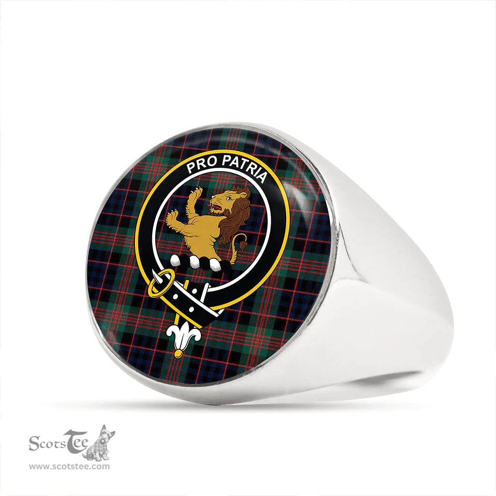 Scottish Newlands (Walker Newlands) Modern Clan Tartan Ring - Crest Classic Scottish Plaid Tartan Plaid