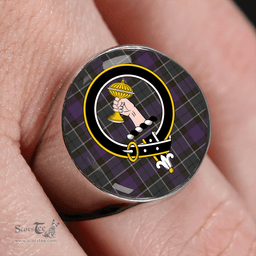 Scottish Lennie (Leny) Weathered Clan Tartan Ring - Crest Classic Scottish Plaid Tartan Plaid
