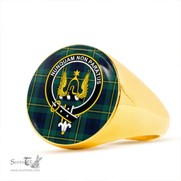 Scottish Johnstone Clans Originaux (Johnson Clans Originaux) Modern Clan Tartan Ring - Crest Classic Scottish Plaid Tartan Plaid