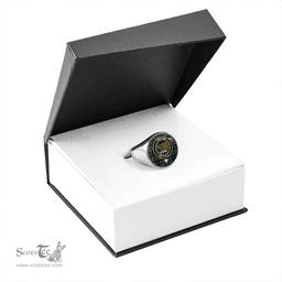 Scottish Leslie Hunting (Leslie Green) Modern Clan Tartan Ring - Crest Classic Scottish Plaid Tartan Plaid