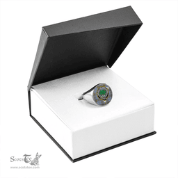 Scottish Irvine of Bonshaw Weathered Clan Tartan Ring - Crest Classic Scottish Plaid Tartan Plaid