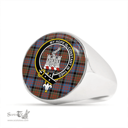Scottish MacDonald of Clanranald #3 (Donald of Clanranald; #3) Ancient Clan Tartan Ring - Crest Classic Scottish Plaid Tartan Plaid