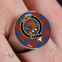 Scottish Leslie (J Cant) Modern Clan Tartan Ring - Crest Classic Scottish Plaid Tartan Plaid