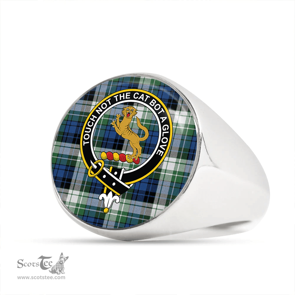 Scottish MacGlashan Original Colours Modern Clan Tartan Ring - Crest Classic Scottish Plaid Tartan Plaid