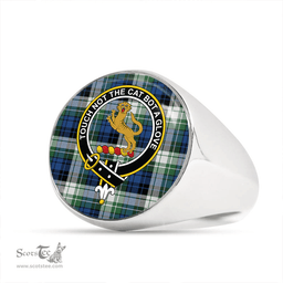 Scottish MacGlashan Original Colours Modern Clan Tartan Ring - Crest Classic Scottish Plaid Tartan Plaid
