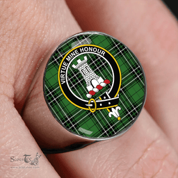 Scottish MacLean of Duart Hunting (Vestiarium Scoticum) Ancient Clan Tartan Ring - Crest Classic Scottish Plaid Tartan Plaid