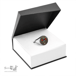 Scottish MacLeod of Skeabost Modern Clan Tartan Ring - Crest Classic Scottish Plaid Tartan Plaid