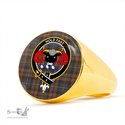 Scottish MacLeod of Skeabost Modern Clan Tartan Ring - Crest Classic Scottish Plaid Tartan Plaid