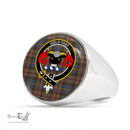 Scottish MacLeod of Skeabost Modern Clan Tartan Ring - Crest Classic Scottish Plaid Tartan Plaid