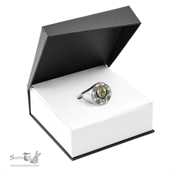 Scottish MacGregor Dress Green (Gregor Dress Green) Modern Clan Tartan Ring - Crest Classic Scottish Plaid Tartan Plaid