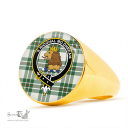 Scottish MacGregor Dress Green (Gregor Dress Green) Modern Clan Tartan Ring - Crest Classic Scottish Plaid Tartan Plaid