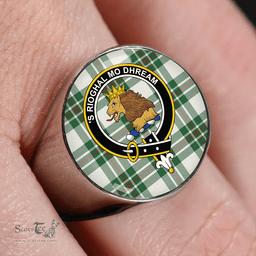 Scottish MacGregor Dress Green (Gregor Dress Green) Modern Clan Tartan Ring - Crest Classic Scottish Plaid Tartan Plaid