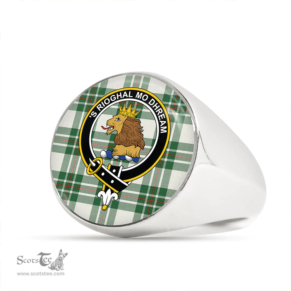 Scottish MacGregor Dress Green (Gregor Dress Green) Modern Clan Tartan Ring - Crest Classic Scottish Plaid Tartan Plaid