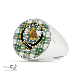 Scottish MacGregor Dress Green (Gregor Dress Green) Modern Clan Tartan Ring - Crest Classic Scottish Plaid Tartan Plaid