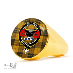 Scottish MacLeod of Lewis Weathered Clan Tartan Ring - Crest Classic Scottish Plaid Tartan Plaid