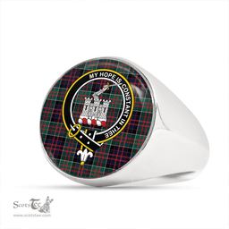 Scottish MacDonald of Clanranald #2 (Donald of Clanranald; #2) Modern Clan Tartan Ring - Crest Classic Scottish Plaid Tartan Plaid