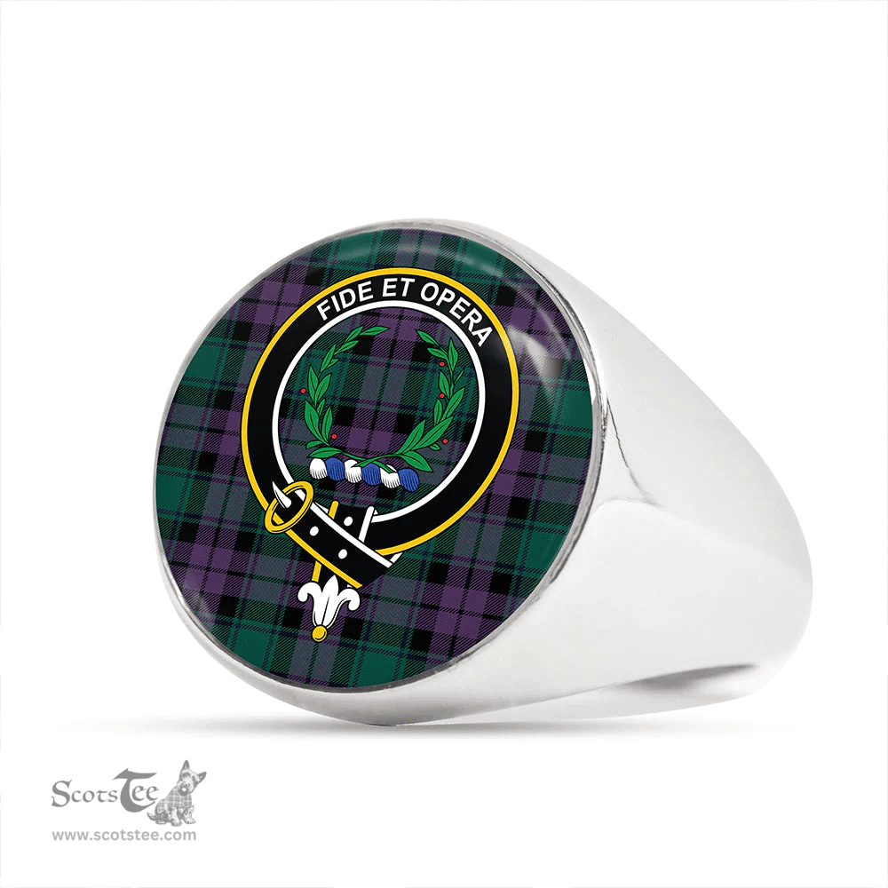 Scottish MacArthur of Milton Modern Clan Tartan Ring - Crest Classic Scottish Plaid Tartan Plaid