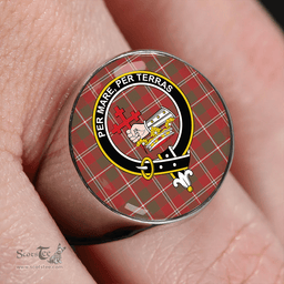 Scottish MacDonald of Glenaladale (Donald of Glenaladale) 2006 Weathered Clan Tartan Ring - Crest Classic Scottish Plaid Tartan Plaid