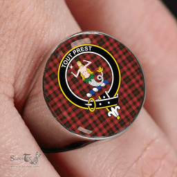 Scottish Murray of Ochtertyre Weathered Clan Tartan Ring - Crest Classic Scottish Plaid Tartan Plaid