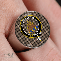 Scottish MacKenzie Hunting; Brown Modern Clan Tartan Ring - Crest Classic Scottish Plaid Tartan Plaid